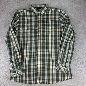 ROHAN Windowpane Plaid Shirt Mens Medium Long Sleeve‎ Button Up Polyester Blend